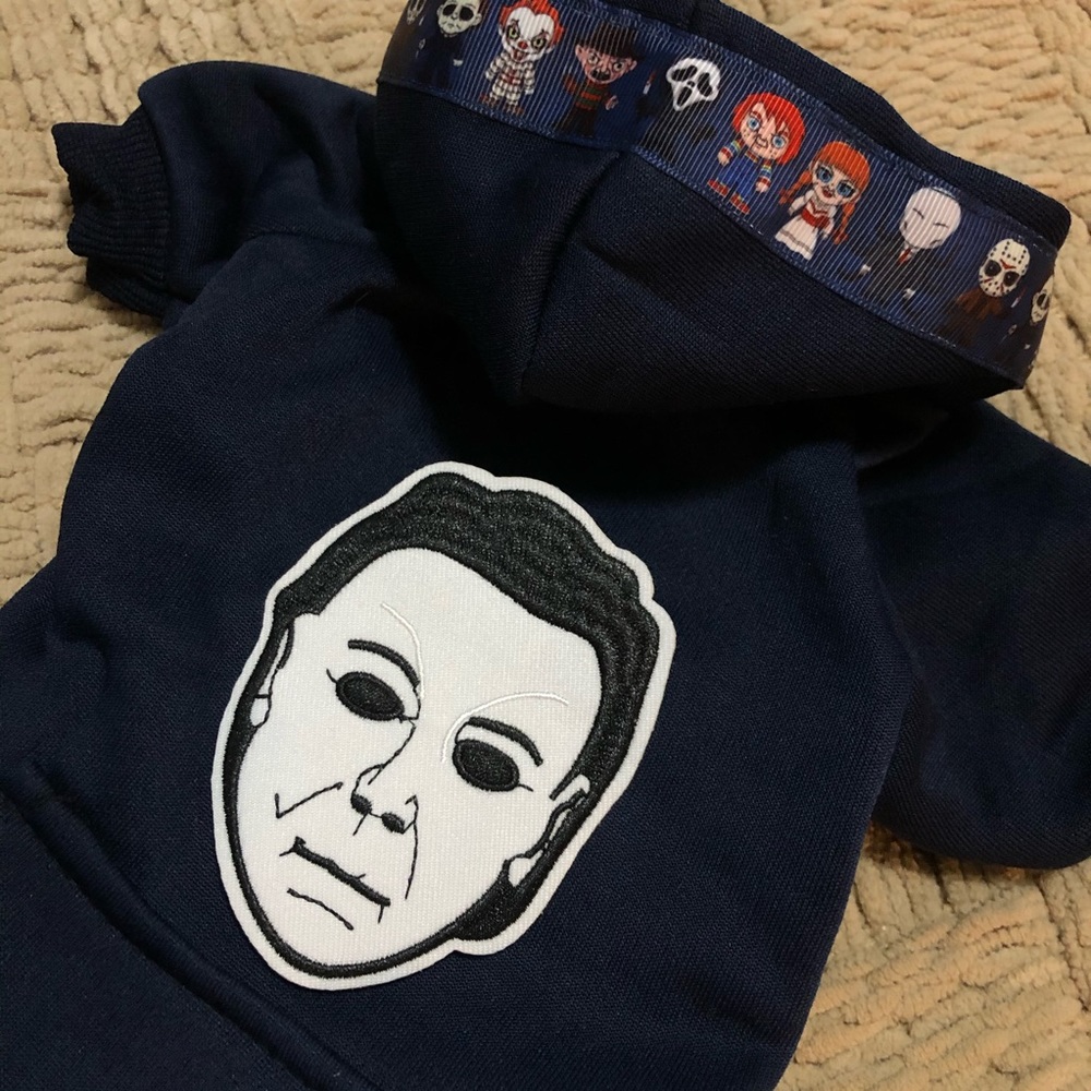 Michael Halloween dog M sweatshirt horror movie slasher spooky Jason mask pop